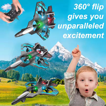 RC Jet Blue Glider Flying Helicopter RC Hobby Jet Plane 2.4G Stunt Remote Control Foam Fighter Airplane Toy